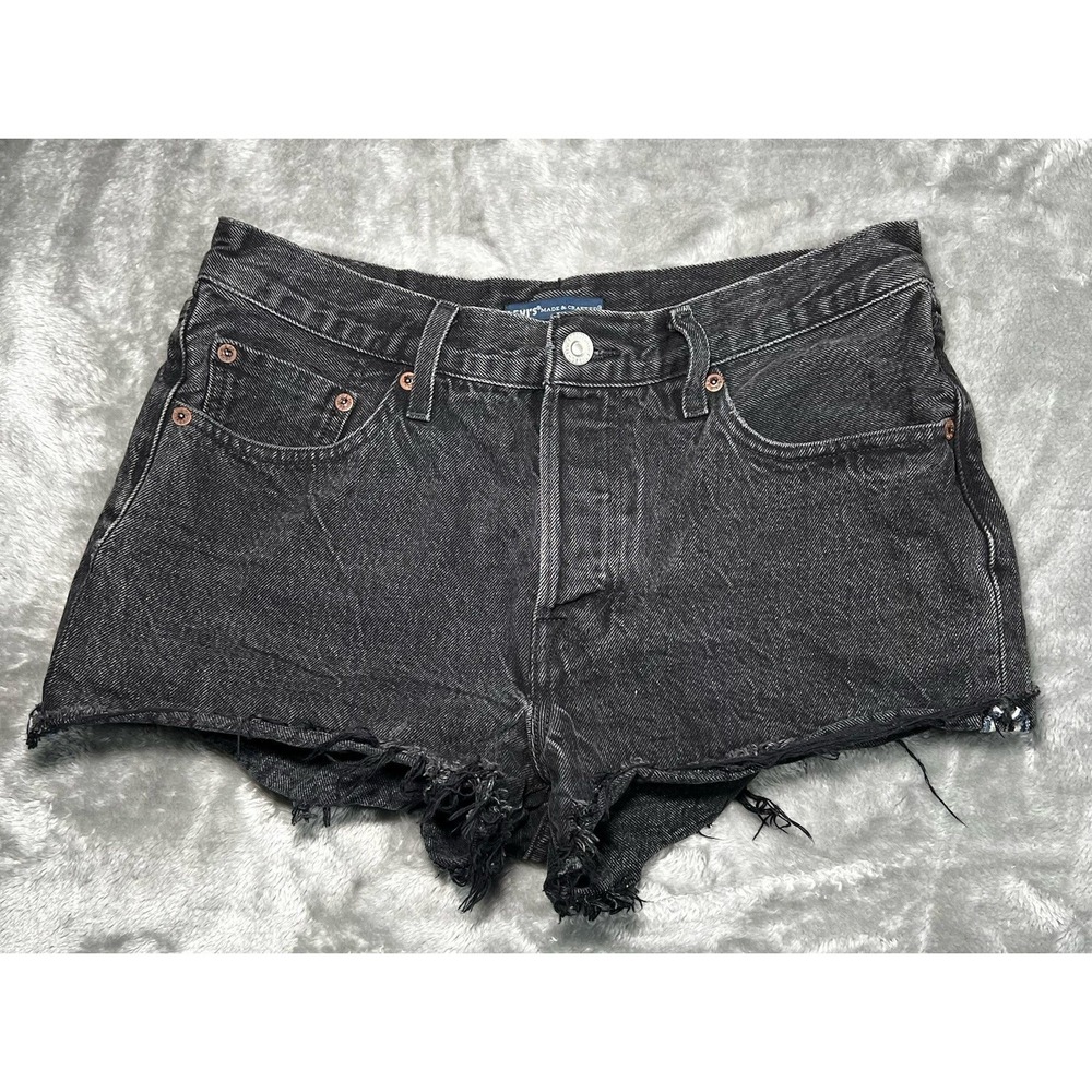 Levi's Shorts‎ Women Size 27 Made & Crafted Denim Festival Black Big E 501